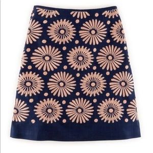Boden Embroidered A Line Skirt